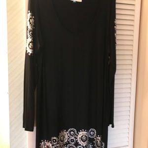 Short black crystal dress
